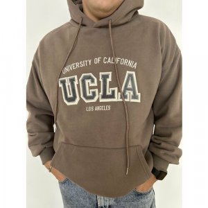 Худи , размер oversize, коричневый UCLA. Цвет: коричневый