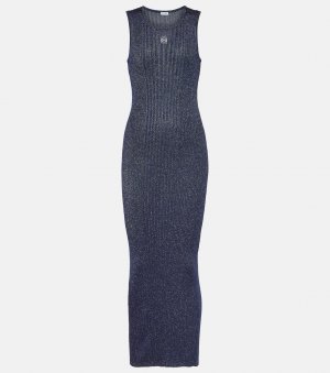 Платье миди anagram в рубчик , синий Loewe