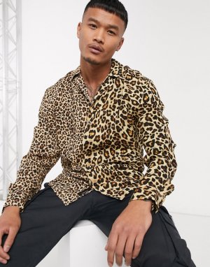 Рубашка с леопардовым принтом -Мульти Liquor N Poker