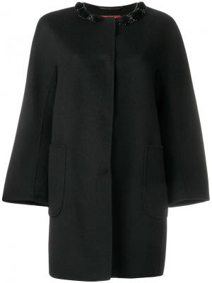 Однобортное пальто Max Mara Studio. Цвет: черный