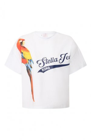 Хлопковая футболка Stella Jean. Цвет: белый
