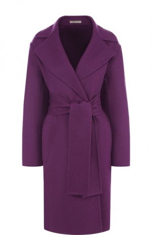 Однотонное кашемировое пальто с поясом Bottega Veneta. Цвет: фиолетовый