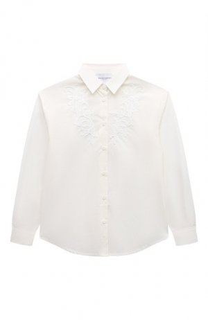 Хлопковая блузка Ermanno Scervino. Цвет: кремовый
