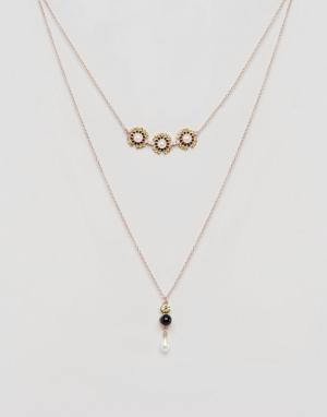 Ярусное ожерелье с искусственным жемчугом Charcole-Золотой Johnny Loves Rosie