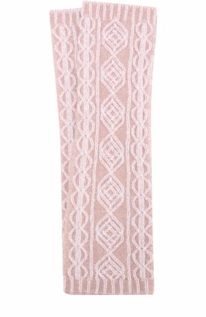 Кашемировые рукава с фактурной вязкой Johnstons Of Elgin. Цвет: розовый