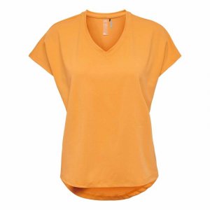 Женская спортивная футболка с короткими рукавами и обычным v-образным вырезом ONLY PLAY