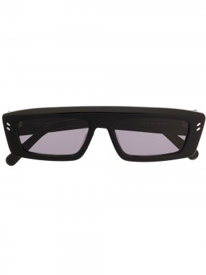 Солнцезащитные очки в узкой прямоугольной оправе Stella McCartney Eyewear. Цвет: черный