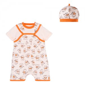 BONITO Комплект (чепчик/боди/футболка) детский детская, цвет персиковый/мышки, рост 62. Цвет: оранжевый