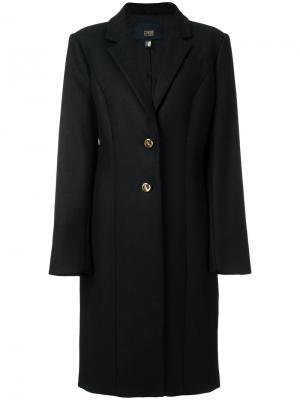 Пальто на две пуговицы Cavalli Class. Цвет: чёрный