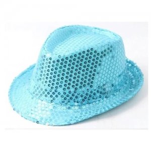 Шляпа карнавальная с пайетками, Голубая СмеХторг. Цвет: голубой