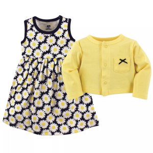 Хлопковое платье и кардиган для младенцев малышей Hudson, комплект из 2 предметов, маргаритка Hudson Baby