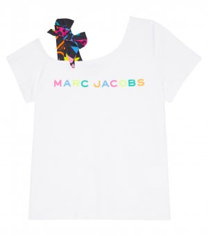 Хлопковая футболка с логотипом и бантом , белый Marc Jacobs