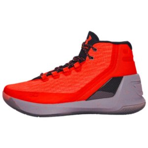 UA Curry 3 Red Hot Santa Men Sneakers Orange Steel Black 1274061-810 Under Armour