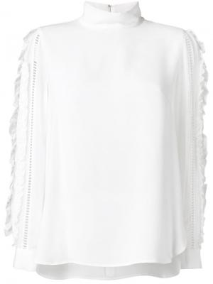 Блузка с отделкой на рукавах Muveil. Цвет: белый