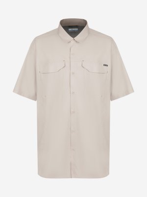 Рубашка мужская Silver Ridge Lite Short Sleeve Shirt, Plus Size, Бежевый Columbia. Цвет: бежевый