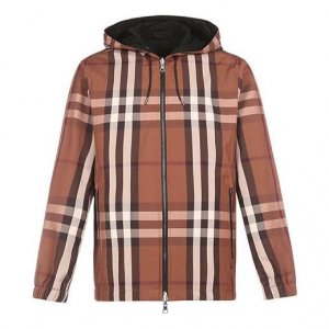 Куртка Men's Double Sided Plaid Cotton Hooded Jacket Brown, коричневый Burberry