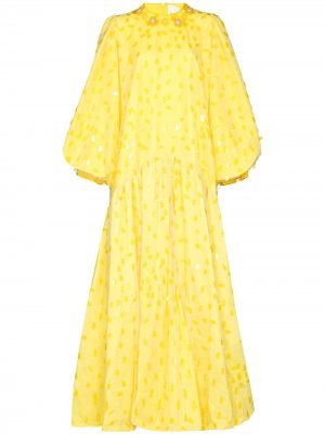 Расклешенное платье с пайетками Ashish. Цвет: желтый