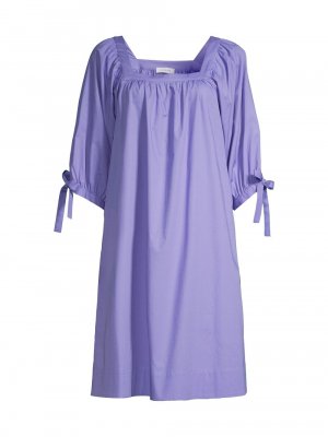 Платье до колен с завязками на манжетах , фиолетовый ROSSO35