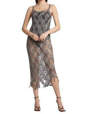 Платье-комбинация вязаное, серый Maison Margiela