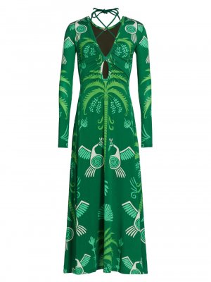 Платье-миди из джерси с принтом Spiral Nebulas , зеленый Johanna Ortiz