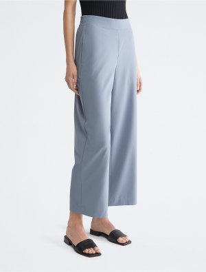 Широкие укороченные брюки , серо-голубой Calvin Klein