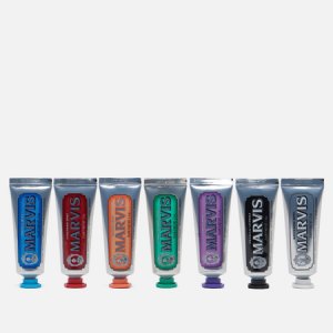 Набор зубных паст Flavour Collection 7-pcs Travel Size Marvis. Цвет: серебряный