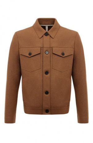 Шерстяная куртка-рубашка Harris Wharf London. Цвет: коричневый