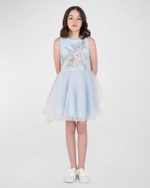 Платье a из тюля с цветочной аппликацией для девочки, размер 7–16 Zoe
