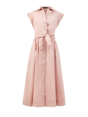 Платье из хлопка с декоративным узлом и эластичным поясом LORENA ANTONIAZZI. Цвет: розовый