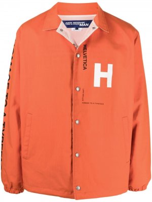Куртка-рубашка с логотипом Junya Watanabe MAN. Цвет: оранжевый