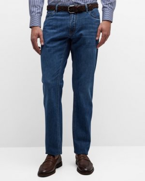 Мужские прямые джинсы средней потертости Brioni