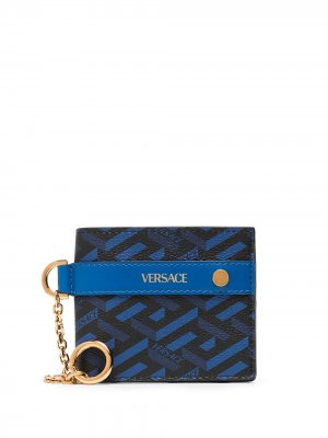 La Greca leather chain wallet Versace. Цвет: синий