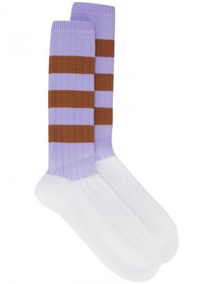 Полосатые носки дизайна колор-блок Marni. Цвет: фиолетовый