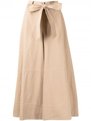 Укороченные расклешенные брюки May Lee Mathews. Цвет: коричневый