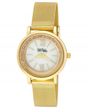 Часы Rolling Stone унисекс из золотистого сплава с сетчатым браслетом, 34 мм , золотой Bob Mackie