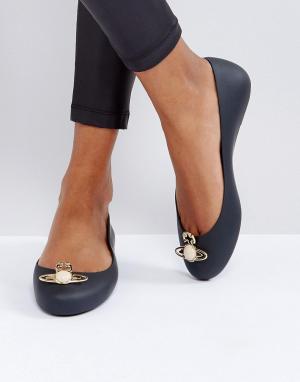 Черные туфли на плоской подошве Vivienne Westwood For Melissa Space Lo. Цвет: черный