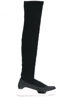 Кроссовки с высоким вязаным голенищем Donna Karan. Цвет: чёрный