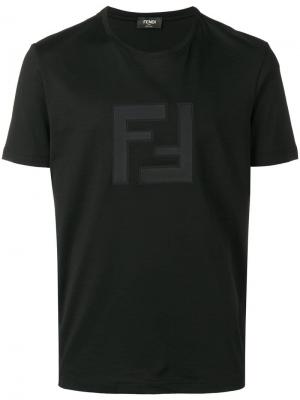 Футболка с заплаткой логотипом Fendi. Цвет: черный