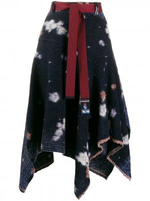 Фактурная юбка с цветочным принтом High by Claire Campbell. Цвет: синий