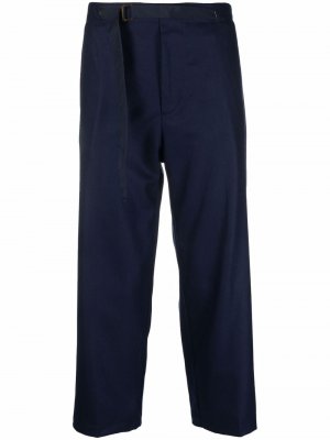 Укороченные брюки широкого кроя с поясом Costumein. Цвет: синий