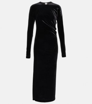Платье миди из перекрученного бархата Toteme, черный Totême