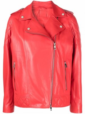 Кожаная байкерская куртка Desa 1972. Цвет: красный