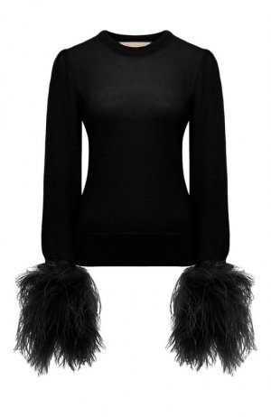 Пуловер с отделкой перьями Gucci. Цвет: чёрный