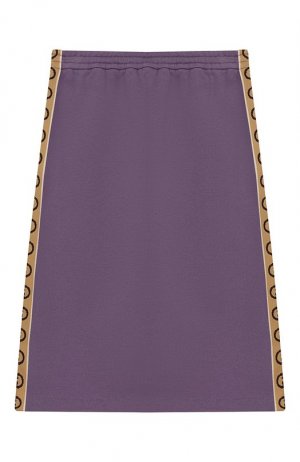 Хлопковая юбка Gucci. Цвет: фиолетовый