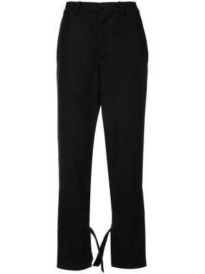 Расклешенные брюки с завязками Yohji Yamamoto. Цвет: чёрный