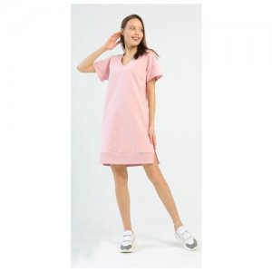 Платье , повседневное, свободный силуэт, мини, размер 44, розовый Solo Mio. Цвет: розовый