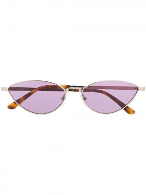 Солнцезащитные очки в узкой овальной оправе Karl Lagerfeld. Цвет: золотистый