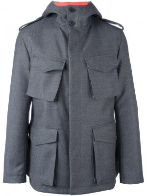 Куртка с капюшоном и карманами Wooster + Lardini. Цвет: серый