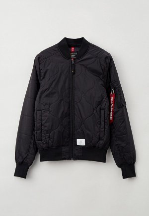 Куртка утепленная и брелок Alpha Industries L-2B QUILTED. Цвет: черный