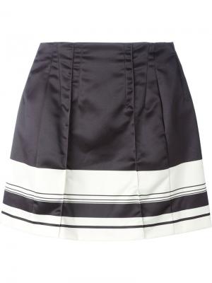 Плиссированная юбка в полоску Pt01. Цвет: чёрный